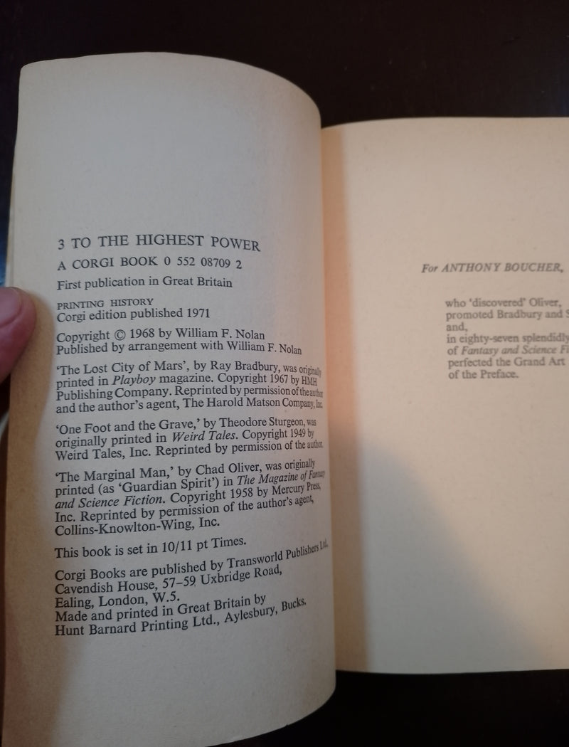 3 To The Highest Power: Bradbury, Sturgeon & Oliver - William F. Nolan (editor)